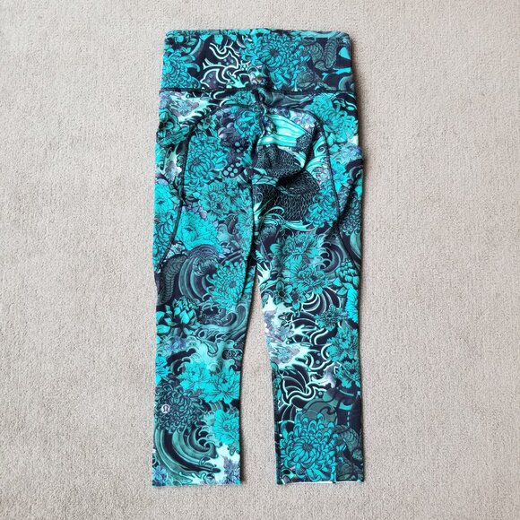 Lululemon Fast & Free Crop II Nulux 19" in Memoir Multi Green, size 4 - Picture 7 of 9
